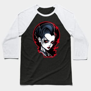 Goth Girl Demon Rockabilly Baseball T-Shirt